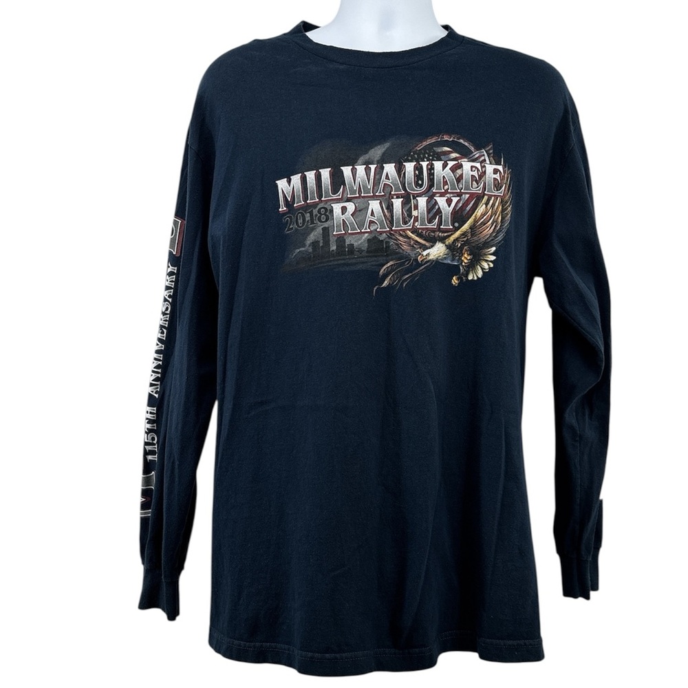 115th Anniversary Milwaukee Rally 2018 Long Sleeve Graphic T-Shirt Size L - Picture 1 of 8